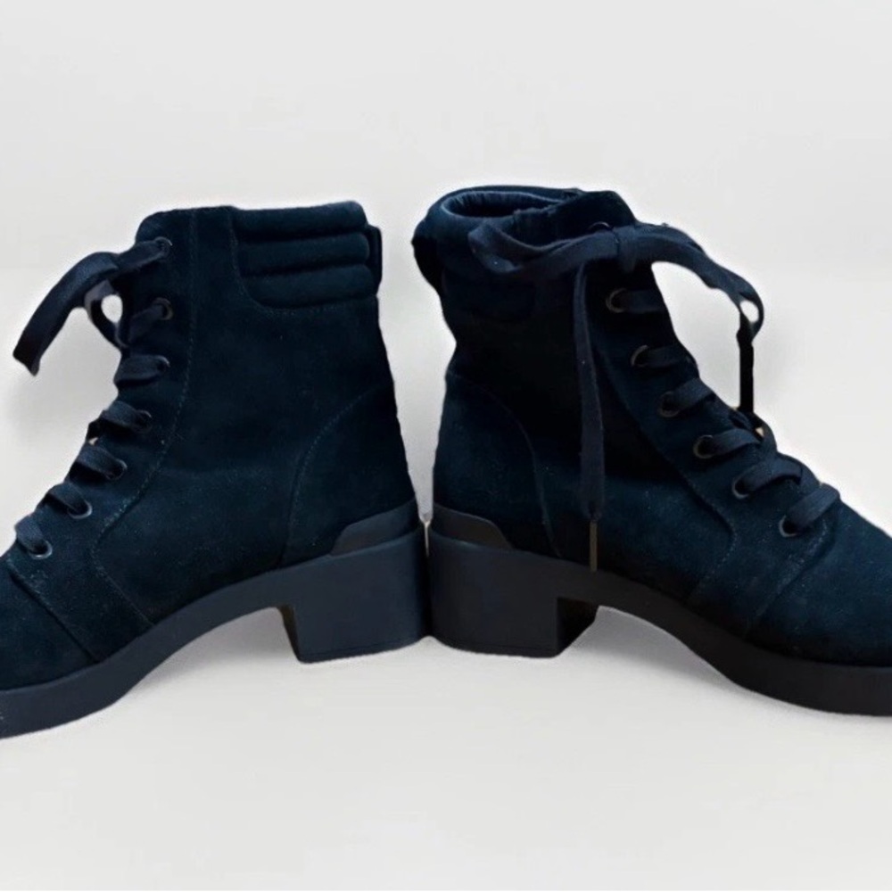 Abeo lace up Black Suede Ankle Booties, 9.5